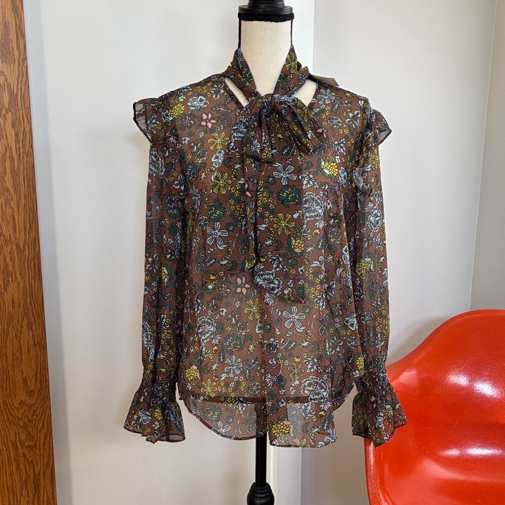 Anthropologie Eri & Ali sheer blouse